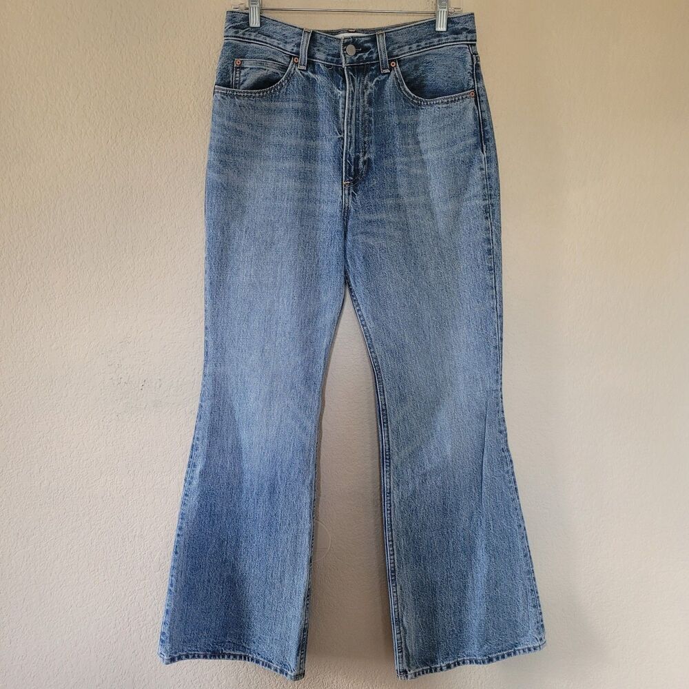 Denim Forum Aritzia Marlene 60s High Rise Flare Jeans Blue Size 28W 30L Medium